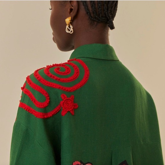 FARM Rio Green Floral Blouse - Picture 3 of 13